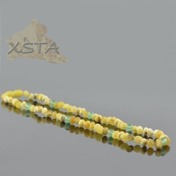 Amber necklace with gemstones for women